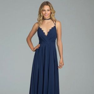 Hayley Paige Navy Bridesmaid Dress 5810